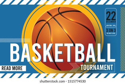 Design for basketball. Poster for the tournament. Vector illustration