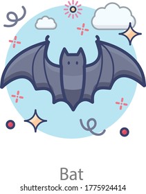 A design of bat in editable flat style 