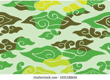 The design of batik is typical of West Java Indonesia, in a variety of colors and modern colors