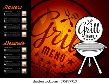 Design BBQ menu. Vector illustration can be used as a template