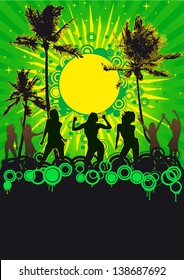 Design for beach party flyer. I`m owner of all silhouettes!