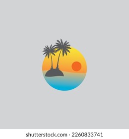 Design a beach scene illustration that is suitable for your business.