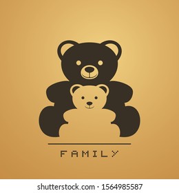 design of bear family symbol