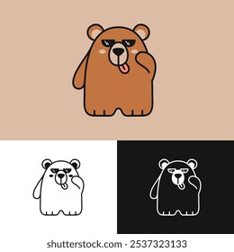 Design of a bear wearing glasses, creating a fun visual appeal