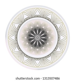 Design With Beautiful Floral Mandala Ornament. Vector Illustration. For Coloring Book, Greeting Card, Invitation, Tattoo. Anti-Stress Therapy Pattern. Indian, Moroccan, Mystic, Ottoman Motifs.