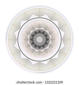 Design With Beautiful Floral Mandala Ornament. Vector Illustration. For Coloring Book, Greeting Card, Invitation, Tattoo. Anti-Stress Therapy Pattern. Indian, Moroccan, Mystic, Ottoman Motifs.
