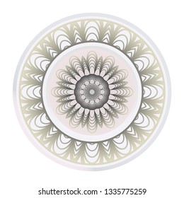 Design With Beautiful Floral Mandala Ornament. Vector Illustration. For Coloring Book, Greeting Card, Invitation, Tattoo. Anti-Stress Therapy Pattern. Indian, Moroccan, Mystic, Ottoman Motifs.