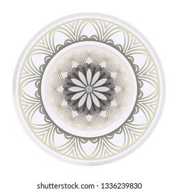 Design With Beautiful Floral Mandala Ornament. Vector Illustration. For Coloring Book, Greeting Card, Invitation, Tattoo. Anti-Stress Therapy Pattern. Indian, Moroccan, Mystic, Ottoman Motifs.