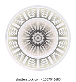 Design With Beautiful Floral Mandala Ornament. Vector Illustration. For Coloring Book, Greeting Card, Invitation, Tattoo. Anti-Stress Therapy Pattern. Indian, Moroccan, Mystic, Ottoman Motifs.