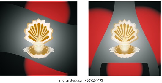 Design a beautiful natural pearl shell open a realistic value of the object image.