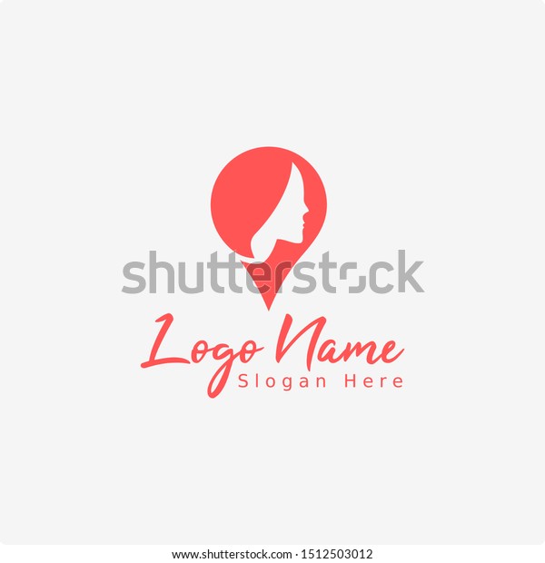 Design a beauty logo with the shape of a location icon