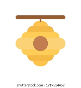 The design of the Bee hive spring flat icon vector illustration, this vector is suitable for icons, logos, illustrations, stickers, books, covers, etc.