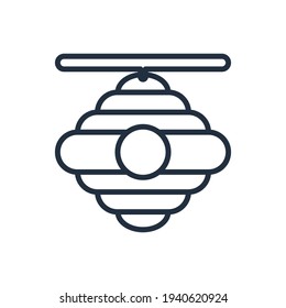 The design of the bee hive spring outline icon vector illustration, this vector is suitable for icons, logos, illustrations, stickers, books, covers, etc.