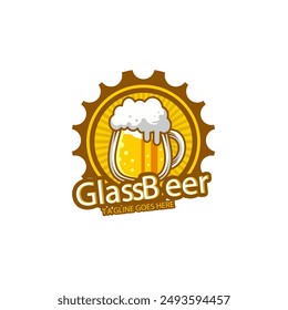 Design a Beer Logo and use a modern style with golden yellow color