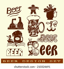 Design for beer.  Set contains the silhouette images for design.