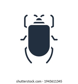 The design of the beetle spring glyph icon vector illustration, this vector is suitable for icons, logos, illustrations, stickers, books, covers, etc