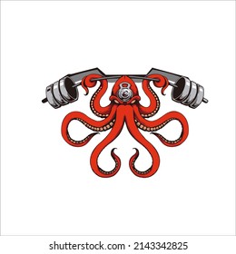 design bell octopus illustration for your t-shirt, logo, character and identity