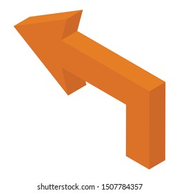 
Design of bend left arrow in isometric design 

