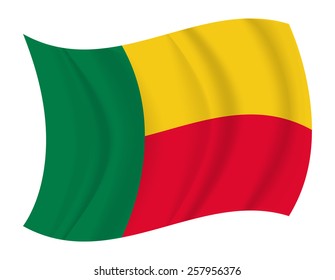 design Benin flag waving vector