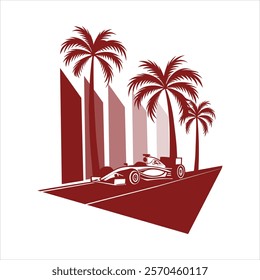 The Design Is Best For F1 Car Lover Formula one palms tree racing track