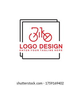 Design a bicycle logo with a square shape on the outside. Bicycle logo design and transportation. Cycling sports logo design