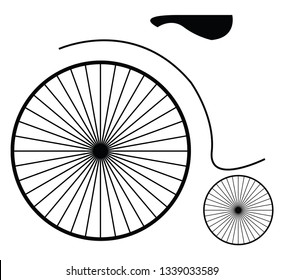 Design of a bicycle with one big and another small wheel vector color drawing or illustration 