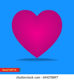 Design big heart vector icon for template background. Concept health care and flat icon. Used for celebration or romance electronic card.