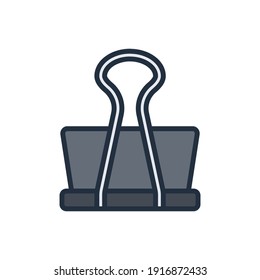 The design of the binder clip stationery filled icon vector illustration, this vector is suitable for icons, logos, illustrations, stickers, books, covers, etc.