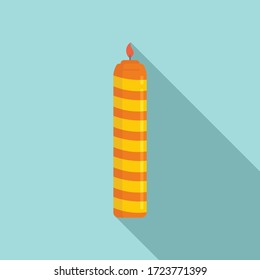 Design birthday candle icon. Flat illustration of design birthday candle vector icon for web design