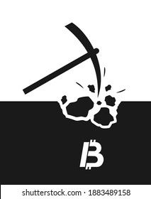 Design of bitcoin mining illustration
