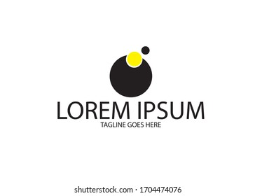 Design a black circle logo with a dot. Design vector. EPS 10.