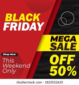 Design Black friday sale banner template for promotion on social media and website