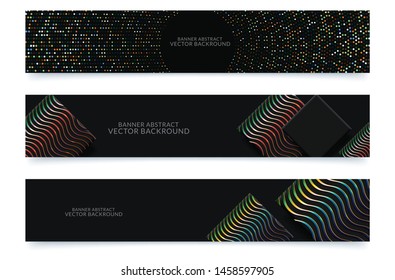 Design of black horizontal web banners