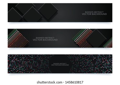 Design of black horizontal web banners
