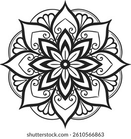 Design black mandala vector art