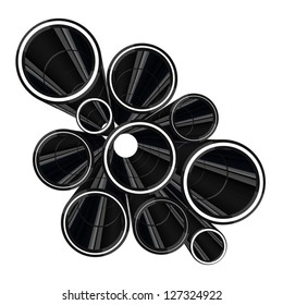 Design of black metal tubes
