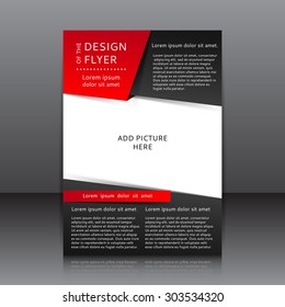 Design Of The Black And Red Flyer Vector Illustration Whit Place For Pictures. Poster Template For Your Business.