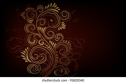 Design black, red and gold vector ornate background