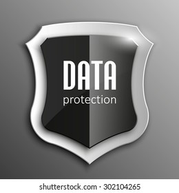 Design black shield Origami vector banner