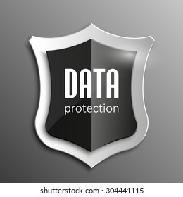 Design black shield Origami vector banner