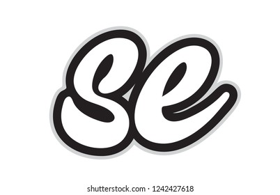 Design of black and white alphabet letter combination se s e suitable as a logo for a company or business