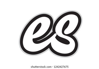 Design of black and white alphabet letter combination es e s suitable as a logo for a company or business