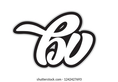 Design of black and white alphabet letter combination bv b v suitable as a logo for a company or business