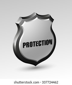 Design black and white Color Shield Lock isolated. Defense sign Protection concept. Safety badge icon. Privacy banner. Security label. Presentation sticker shape. Vector illustration