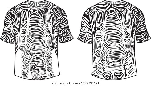 Design a black and white elephant pattern
