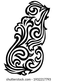 Design black and white ornament for the cover of musical instruments.