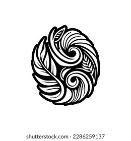 ﻿Tattoo design in black and white with a Polynesian theme.