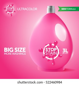 Design bleach packaging, a unique logo, a large size bottle. Vector illustration