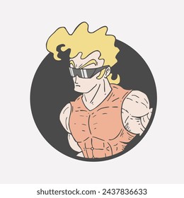 Diseño de hombre rubio con gafas de sol