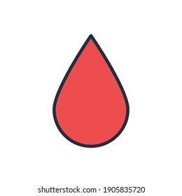 The design of the blood drop medicines and health flat outline color icon pack vector illustration, this vector is suitable for icons, logos, illustrations, stickers, books, covers, etc.